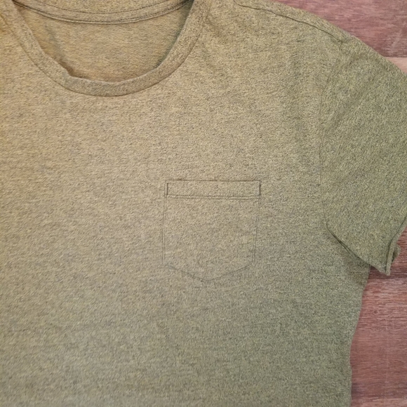 Vintage Single Stitch Blow Out Cropped Tee Pocket Army Green Distressed Thin - Picture 7 of 9